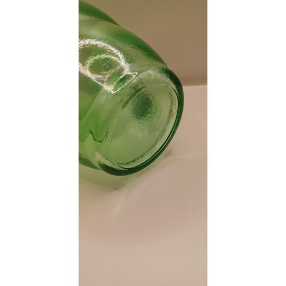 Vintage Emerald Green Glass Bubble Ring Juice Beverage Pitcher - Picture 6 of 16